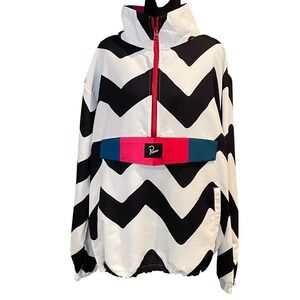 By Parra Vase Mountain Stripes Windbreaker jacket Mens Size Large
Rare Find